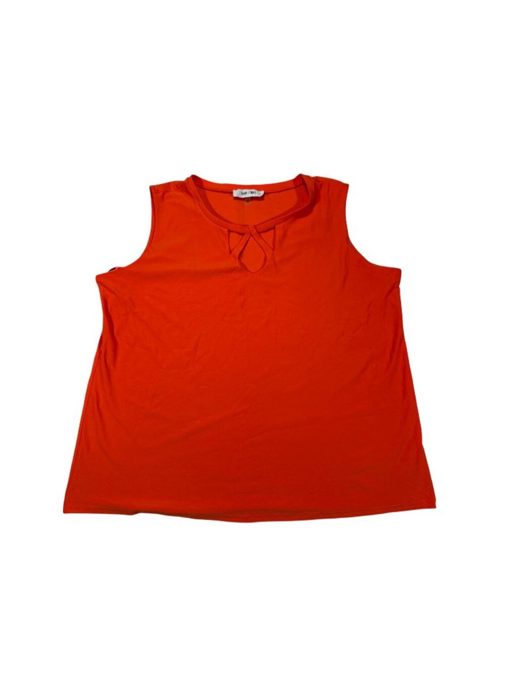 Jones Studio Womens Plus Size 3X Orange Keyhole Sleeveless Tank Top Lightweight